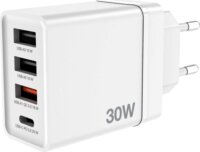Verbatim 49701 3x USB-A / USB-C Hálózati töltő - Fehér (30W)