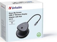 Verbatim Share My Screen 4K USB-C vezeték nélküli kijelzőadapter WDA-02 hubbal