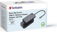 Verbatim Share My Screen 1080p USB-C vezeték nélküli kijelzőadapter WDA-01 hubbal