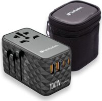 Verbatim UTA-06 GaN III 2x USB-A / 2x USB-C Hálózati töltő - Fekete (100W)