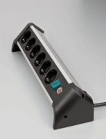 Brennenstuhl Alu-Office-Line 230V Elosztó 6 aljzatos 3m - Fekete/Szürke