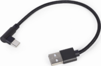 Gembird CC-USB2-AMCML-0.2M USB-A apa - USB-C apa 2.0 Derékszögű adat és töltőkábel - Fekete (0.2m)