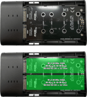 LC-Power LC-M2-C-NVME-2X2-RAID USB 3.2 Külső SSD ház - Fekete