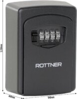 Rottner Key Care számzáras kulcsszéf - Fekete