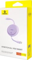 Baseus Free2Draw USB-C apa - USB-C apa 2.0 Visszahúzható adat és töltőkábel - Lila (1m)