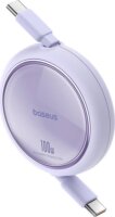 Baseus Free2Draw USB-C apa - USB-C apa 2.0 Visszahúzható adat és töltőkábel - Lila (1m)