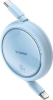 Baseus Free2Draw USB-C apa - USB-C apa 2.0 Visszahúzható adat és töltőkábel - Kék (1m)