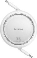 Baseus Free2Draw USB-C apa - USB-C apa 2.0 Visszahúzható adat és töltőkábel - Fehér (1m)