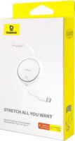 Baseus Free2Draw USB-C apa - USB-C apa 2.0 Visszahúzható adat és töltőkábel - Fehér (1m)