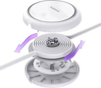 Baseus Free2Draw USB-C apa - USB-C apa 2.0 Visszahúzható adat és töltőkábel - Fehér (1m)