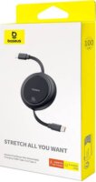 Baseus Free2Draw USB-C apa - USB-C apa 2.0 Visszahúzható adat és töltőkábel - Fekete (1m)