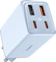 Baseus GaN6 Pro 2x USB-C / 2x USB-A Hálózati Gyorstöltő Adapter 65W + USB-C kábel - Kék