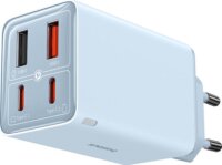 Baseus GaN6 Pro 2x USB-C / 2x USB-A Hálózati Gyorstöltő Adapter 65W + USB-C kábel - Kék