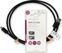 Nedis CCGL60500BK10 USB-A apa - USB-B apa 2.0 Adat és töltő kábel - Fekete (1m)