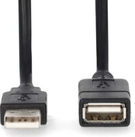 Nedis CCGL60010BK30 USB-A apa - USB-A anya 2.0 Adat és töltő kábel - Fekete (3m)
