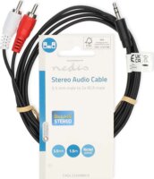 Nedis CAGL22200BK15 3.5mm Jack apa - 2x RCA apa Kábel (1.5m)