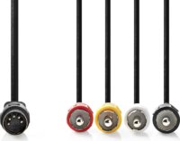 Nedis CAGL20400BK10 DIN 5 apa - 4x RCA apa Kábel (1m)