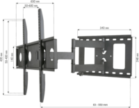 Techly ICA-PLB 148L 32"-65" LCD TV/Monitor fali tartó - Fekete (1 kijelző)