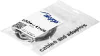 Kábel Akyga AK-USB-19 USB-A apa USB-A Anya 2.0 Adat és töltő kábel - Fekete (3m)