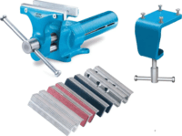 Heuer 118003 Cserélhető pofás Asztali satu + Védőpofa készlet