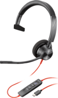 HP Poly Blackwire 3310 Microsoft Teams (USB Type-C) Vezetékes Mono Headset + USB Type-A Adapter - Fekete