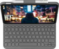 Logitech Slim Folio 10" Apple iPad Billentyűzetes Tok - Oxfordi szürke (Német)