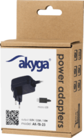 Akyga AK-TB-23 micro USB-B Hálózati töltő - Fekete (10W)