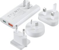 Choetech PD6011 USB-A / USB-C Hálózati töltő - Fehér (67W) + 3db Konnektor adapter