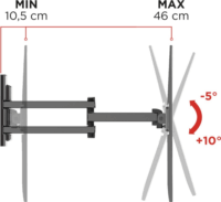 Meliconi Flatstyle FDR 400 40"- 65" LCD TV/Monitor fali tartó - Fekete (1 kijelző)