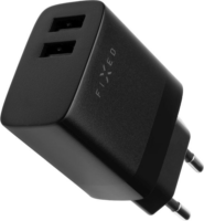 Fixed Dual Travel 2x USB Type-A Hálózati töltő + USB Type-C kábel - Fekete (17W)