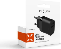 Fixed Dual Travel 2x USB Type-A Hálózati töltő - Fekete (17W)
