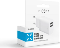 Fixed Dual Travel 2x USB Type-A Hálózati töltő - Fehér (17W)