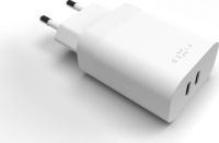 Fixed Dual Travel 2x USB Type-C Hálózati töltő - Fehér (35W)