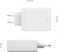 Fixed Travel 3x USB Type-C / 1x USB Type-A GaN Hálózati töltő - Fehér (100W)