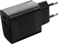 Fixed Travel 1x USB Type-C / 1x USB Type-A Hálózati töltő - Fekete (20W)