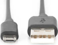 Digitus AK-300110-030-S USB Type-A apa - Micro USB Type-B apa 2.0 Adat és töltő kábel - Fekete (3m)