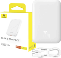 Baseus Magnetic Powerbank 6000mAh 20W (1.5-3A / 5-12V) - Fehér