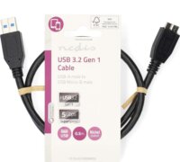 Nedis CCGL61500BK05 USB-A apa - USBMicroB apa 3.2 Adat és töltő kábel - Fekete (0.5m)