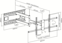 Techly 362169 43"-80" LCD TV/Monitor fali tartó - Fekete