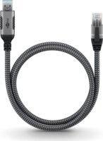Goobay 70497 USB Type-A apa - RJ45 apa Adatkábel - Fekete/Szürke (1.5m)