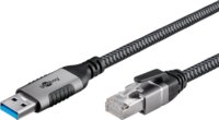 Goobay 70497 USB Type-A apa - RJ45 apa Adatkábel - Fekete/Szürke (1.5m)