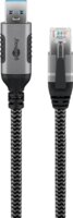 Goobay 70693 USB Type-A apa - RJ45 apa Adatkábel - Fekete/Szürke (7.5m)