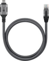 Goobay 70696 USB Type-C apa - RJ45 apa Adatkábel - Fekete/Szürke (1m)