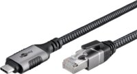 Goobay 70698 USB Type-C apa - RJ45 apa Adatkábel - Fekete/Szürke (2m)
