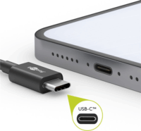 Goobay 45735 USB-A apa - USB-C apa 2.0 Adat és töltőkábel - Fekete (1m)