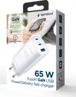 Gembird TA-UC-PDQC65-01-W 2x USB-C / USB-A Hálózati töltő - Fehér (65W)