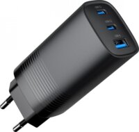 Gembird TA-UC-PDQC65-01-BK 2x USB-C / USB-A Hálózati Gyorstöltő Adapter 65W - Fekete