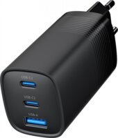 Gembird TA-UC-PDQC65-01-BK 2x USB-C / USB-A Hálózati Gyorstöltő Adapter 65W - Fekete
