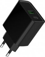 Gembird TA-UC-PDQC20-01-BK USB-C / USB-A Hálózati Töltő Adapter 20W - Fekete