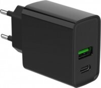 Gembird TA-UC-PDQC20-01-BK USB-C / USB-A Hálózati Töltő Adapter 20W - Fekete
